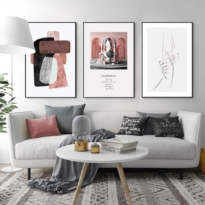 Vintage geometrisk abstrakt marmor lerretsbilde