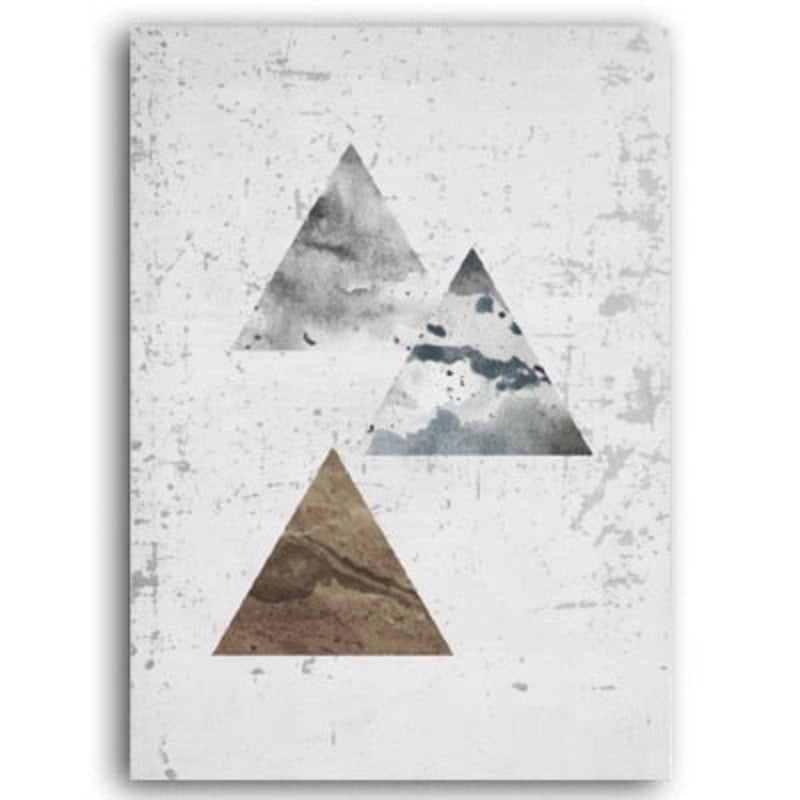 Vintage abstrakt geometrisk lerretsmaleri