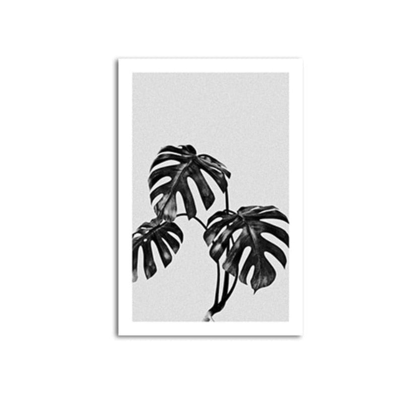 Moderne palme- og kokosnøttetre trykk svart - lerretbilde