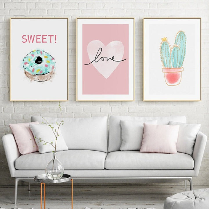 Pink Sweet-Heart Skandinavia - Lærred Veggkunst Maleri