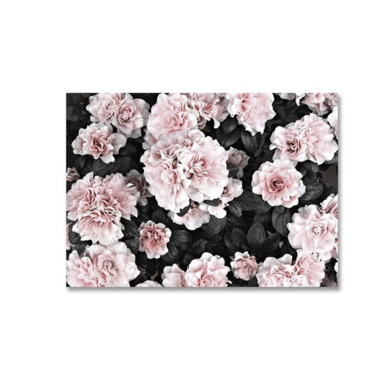 Nordisk skandinavisk blomster-ananas-motiv – lerretbilde