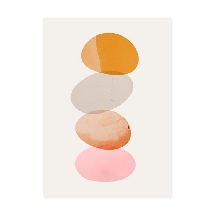 Oransje geometrisk sirkelstein - Lerretsbilde