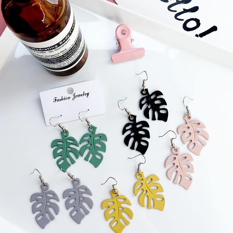 Skanto | NatureChic Monstera Øredobber | Dangle Stil | Tidøs Smykker
