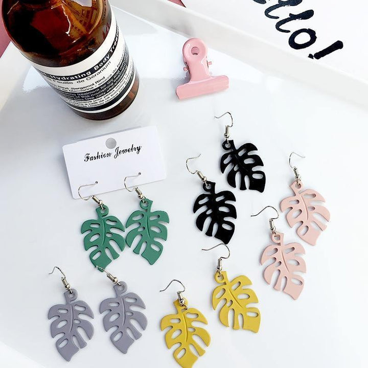 Skanto | NatureChic Monstera Øredobber | Dangle Stil | Tidøs Smykker