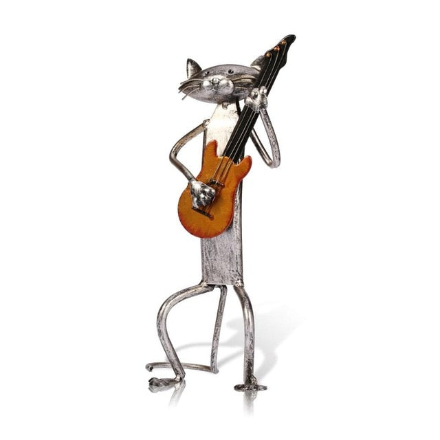 3 Mini Musiker Katter Moderne Skulptur | Skanto