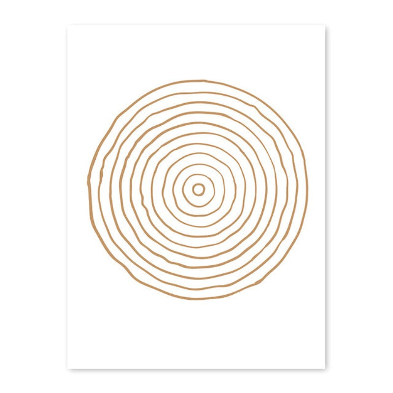 Minimalistisk Geometrisk Abstrakt Sirkel - Lerret Veggkunst Maleri