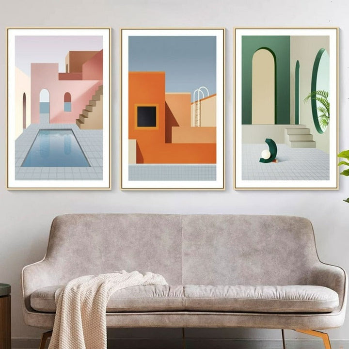Colors Of City - Lerret Veggkunst Maleri | Skanto