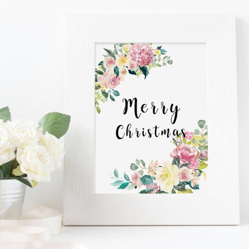 Floral Velkommen Skilt Plakat - Lerret Veggkunst Maleri