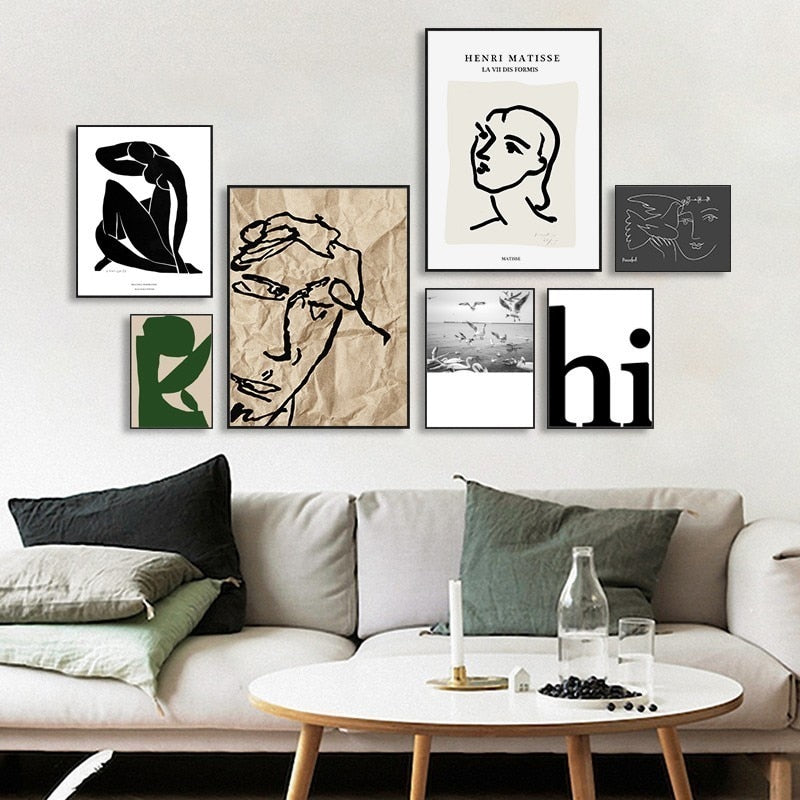 Vintage abstrakt Matisse-linjefigur minimalistisk Europa