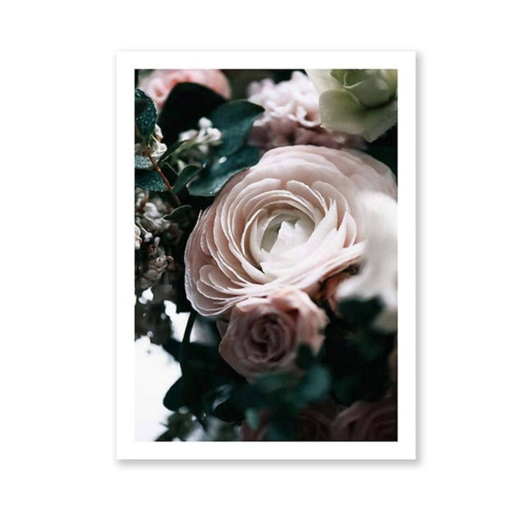 Moderne pioenrose lerretsmaleri – Galleri for blomsterbilder på lerret