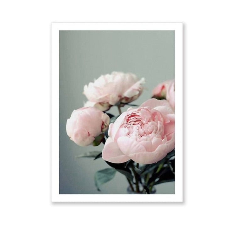 Moderne pioenrose lerretsmaleri – Galleri for blomsterbilder på lerret