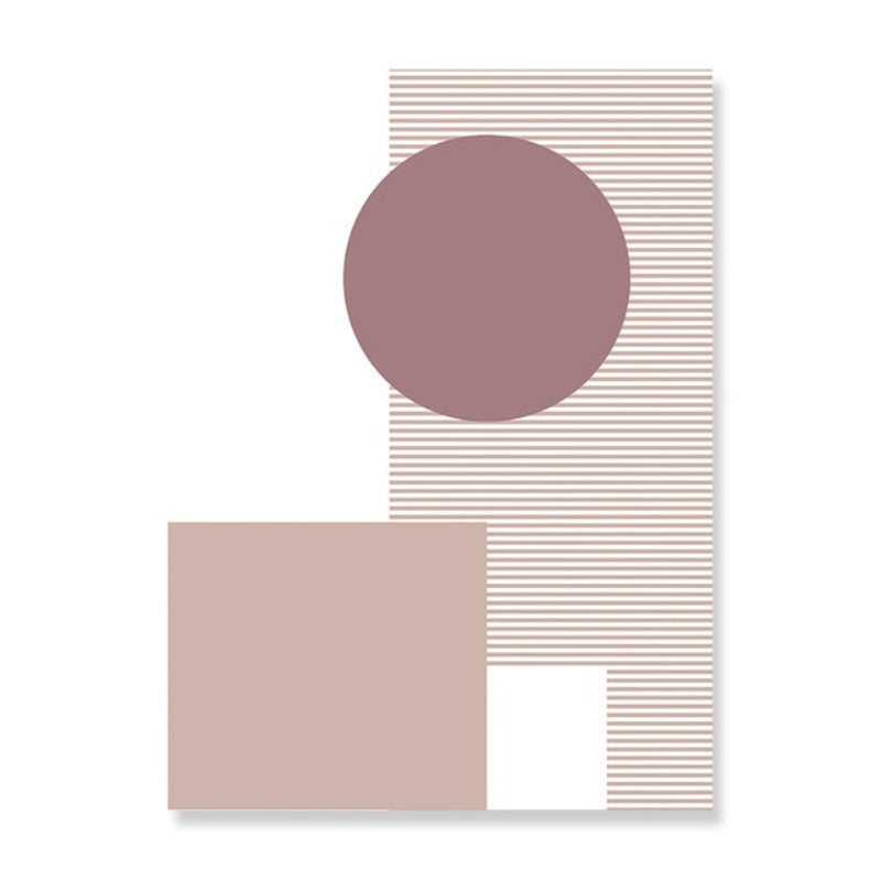 Abstracte varme geometriske design - Lerret veggkunst maleri | Skanto
