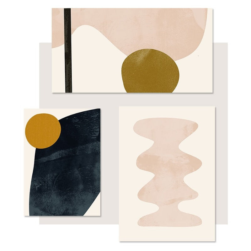 Geometrisk abstrakt Skandinavia Galleri - lerret veggkunst maleri