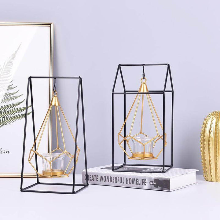 Nordic Gold Geometrisk Metall Lysestake | Skanto