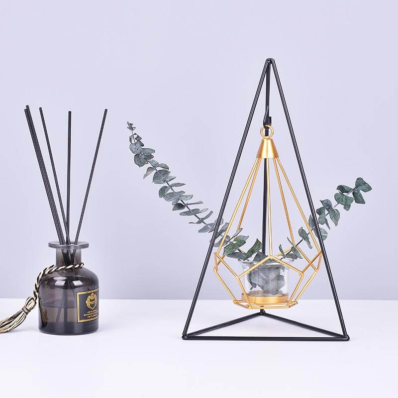 Nordic Gold Geometrisk Metall Lysestake | Skanto