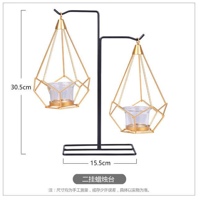Nordic Gold Geometrisk Metall Lysestake | Skanto