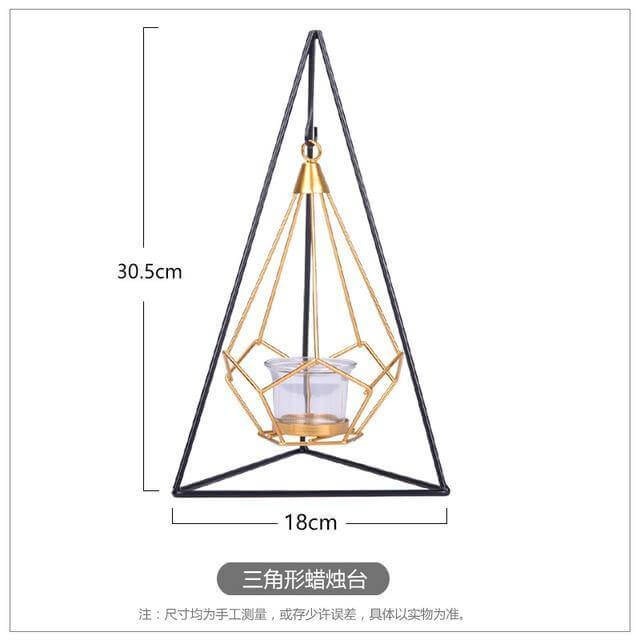 Nordic Gold Geometrisk Metall Lysestake | Skanto