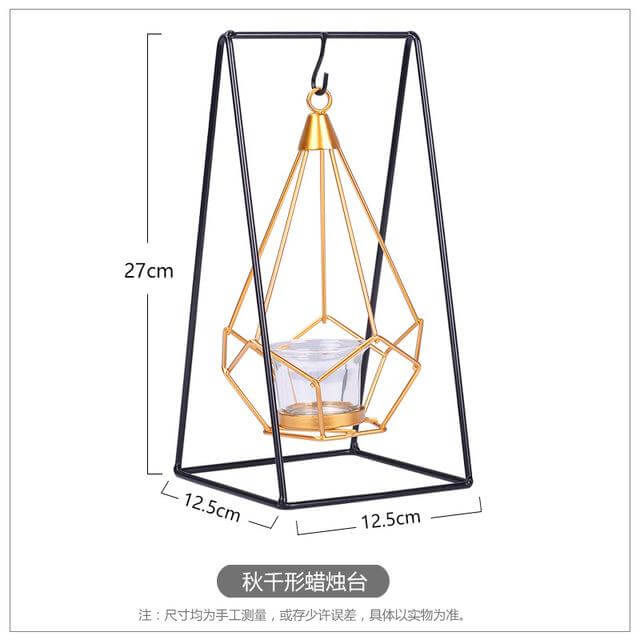 Nordic Gold Geometrisk Metall Lysestake | Skanto