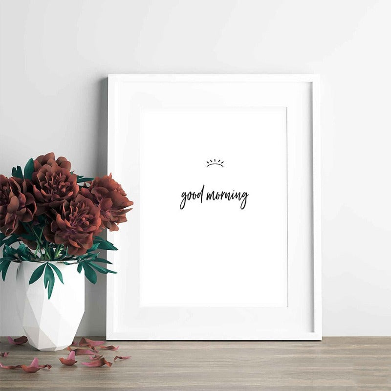 God morgen og god natt øyne - lerret veggkunst maleri