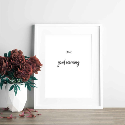 God morgen og god natt øyne - lerret veggkunst maleri