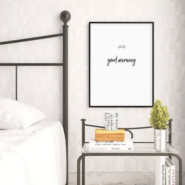 God morgen og god natt øyne - lerret veggkunst maleri