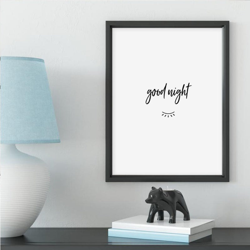 God morgen og god natt øyne - lerret veggkunst maleri
