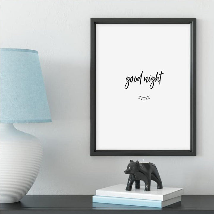 God morgen og god natt øyne - lerret veggkunst maleri