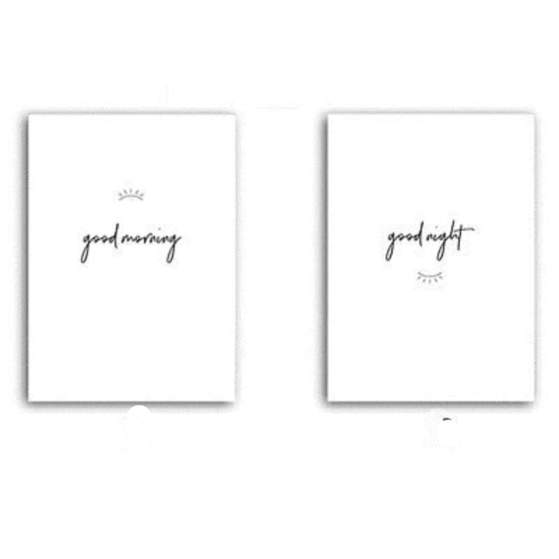God morgen og god natt øyne - lerret veggkunst maleri