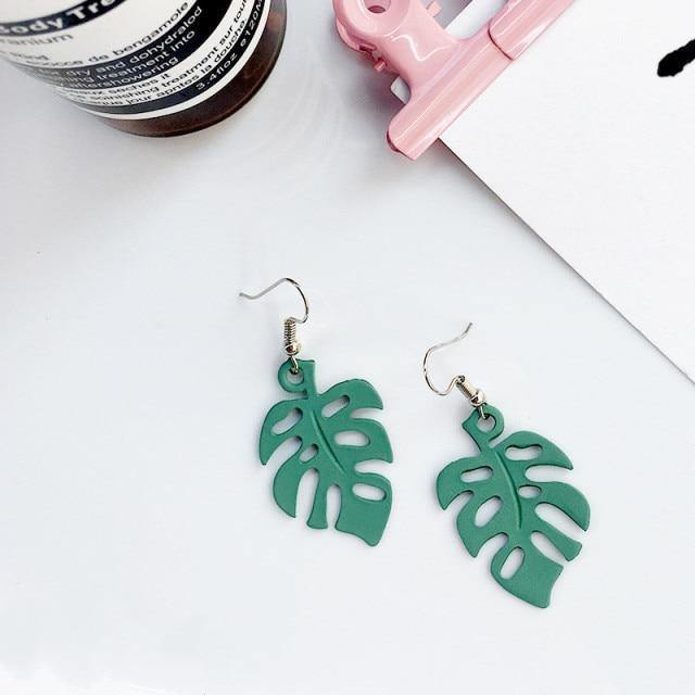 Skanto | NatureChic Monstera Øredobber | Dangle Stil | Tidøs Smykker