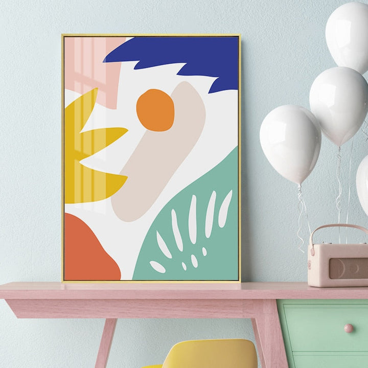 Abstract Skandinavien Fargerik Galleri - Lerret Veggkunst Maleri | Skanto