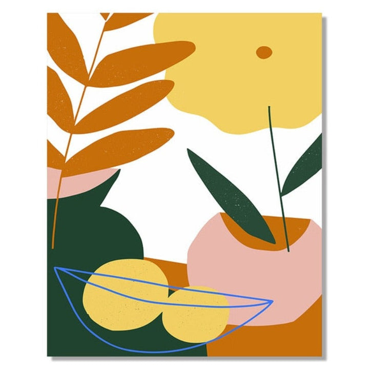 Abstract Skandinavien Fargerik Galleri - Lerret Veggkunst Maleri | Skanto