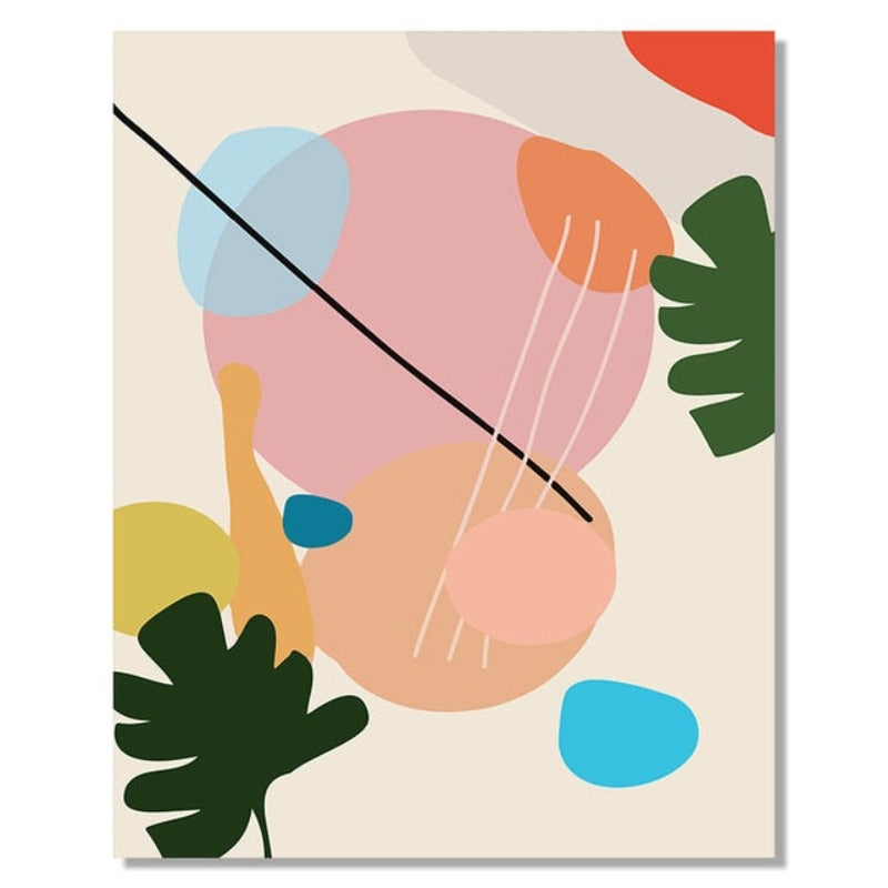 Abstract Skandinavien Fargerik Galleri - Lerret Veggkunst Maleri | Skanto