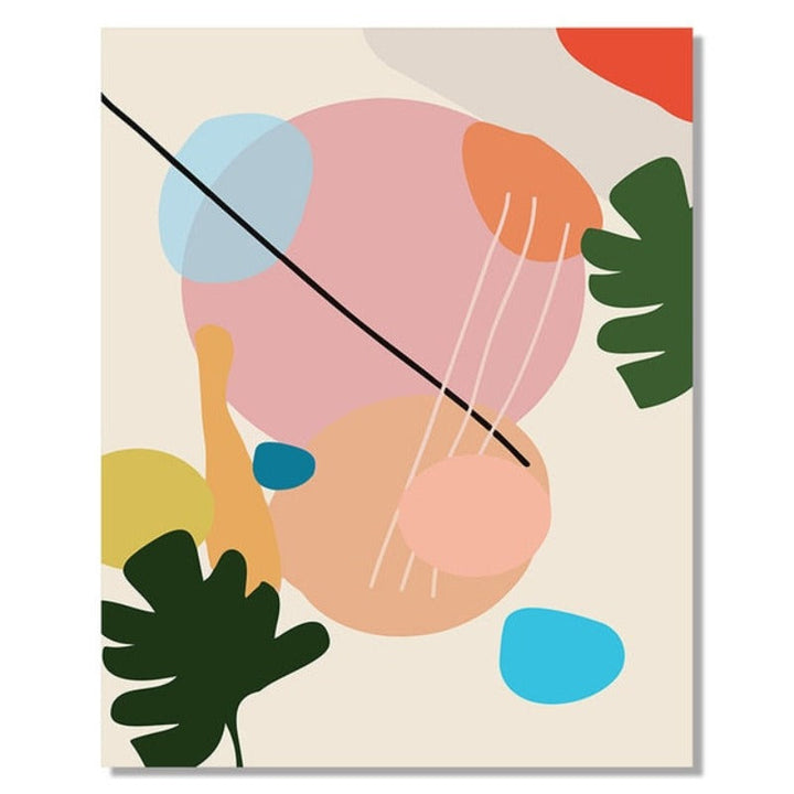 Abstract Skandinavien Fargerik Galleri - Lerret Veggkunst Maleri | Skanto