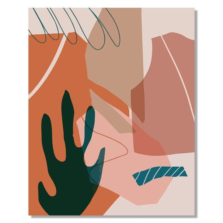 Abstract Skandinavien Fargerik Galleri - Lerret Veggkunst Maleri | Skanto