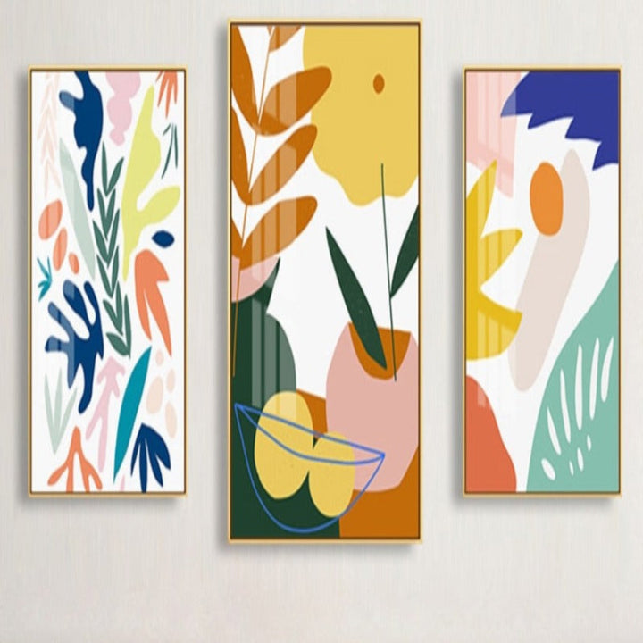 Abstract Skandinavien Fargerik Galleri - Lerret Veggkunst Maleri | Skanto