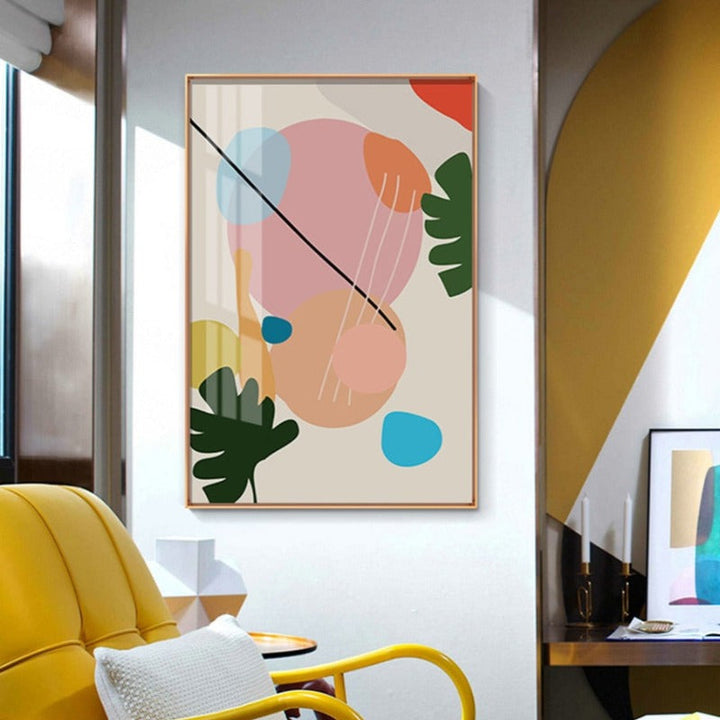 Abstract Skandinavien Fargerik Galleri - Lerret Veggkunst Maleri | Skanto