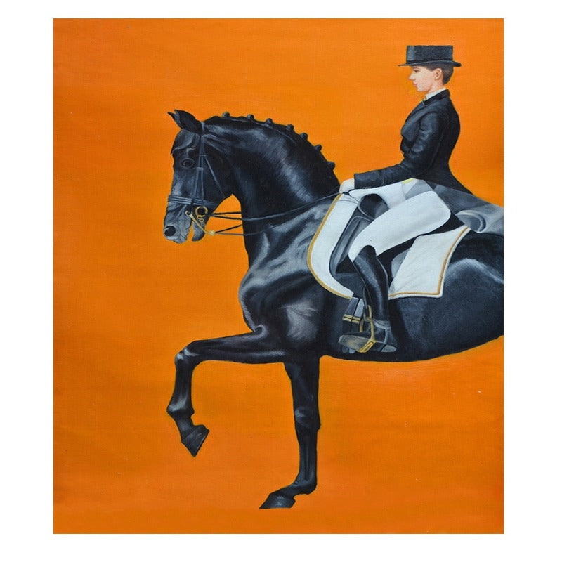 Moderne oransje hestebilder - lerretsveggkunst