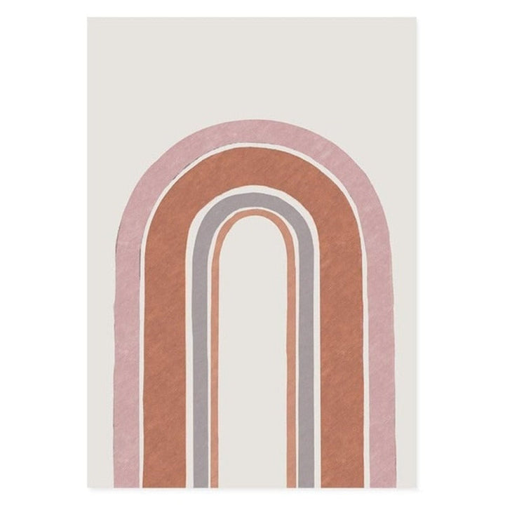Mid-Century Modern Abstrakt Galleri Brennende Orange - Lerret Veggkunst Maleri