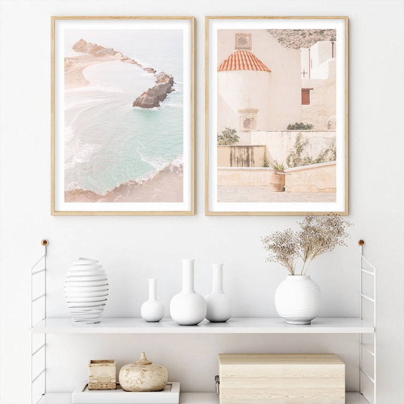 Mid-Century Modern Abstrakt Galleri Brennende Orange - Lerret Veggkunst Maleri