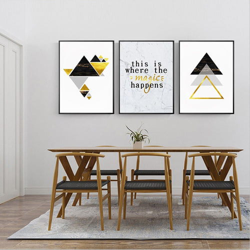 Moderne abstrakt geometrisk trekanter - lerretsbilde