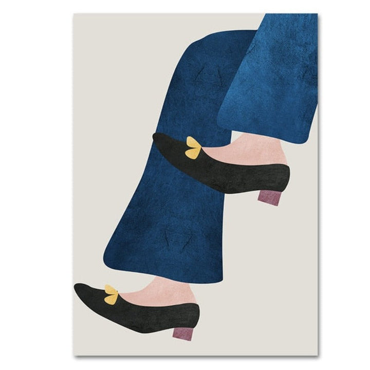 Moderne Trendy Figurer Plakat - Lærrett Veggkunst Maleri