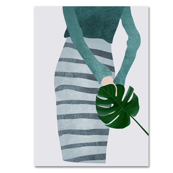 Moderne Trendy Figurer Plakat - Lærrett Veggkunst Maleri