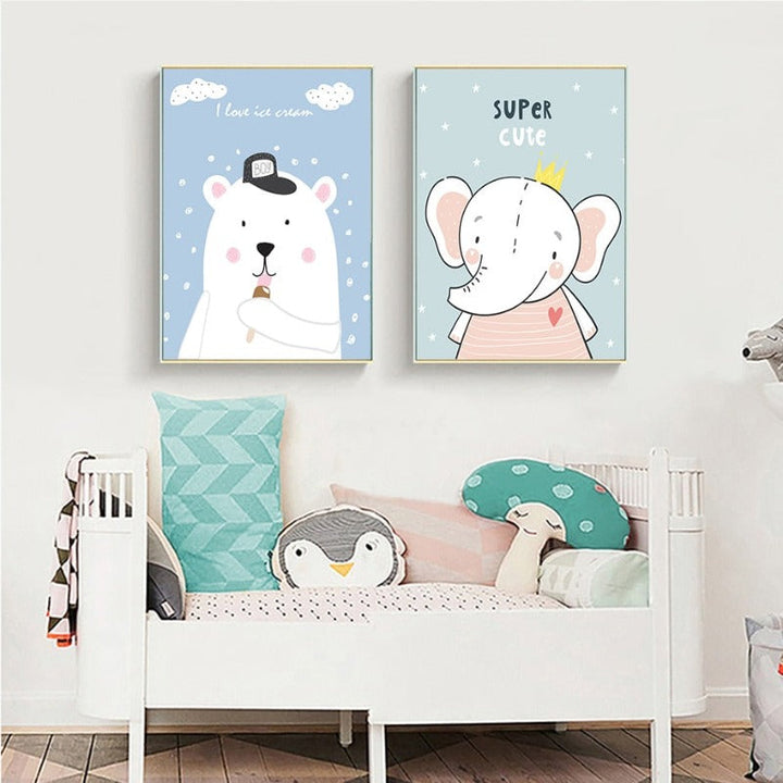 Baby Dschungel-Safari - Lerretsveggkunst Maleri | Skanto