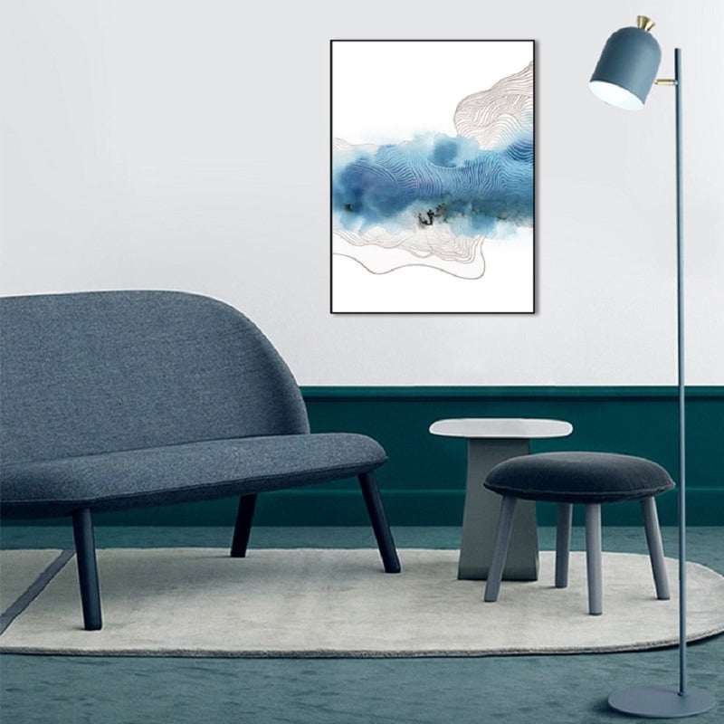 Blå Moderne Kunst - Lerret Veggkunst Maleri | Skanto