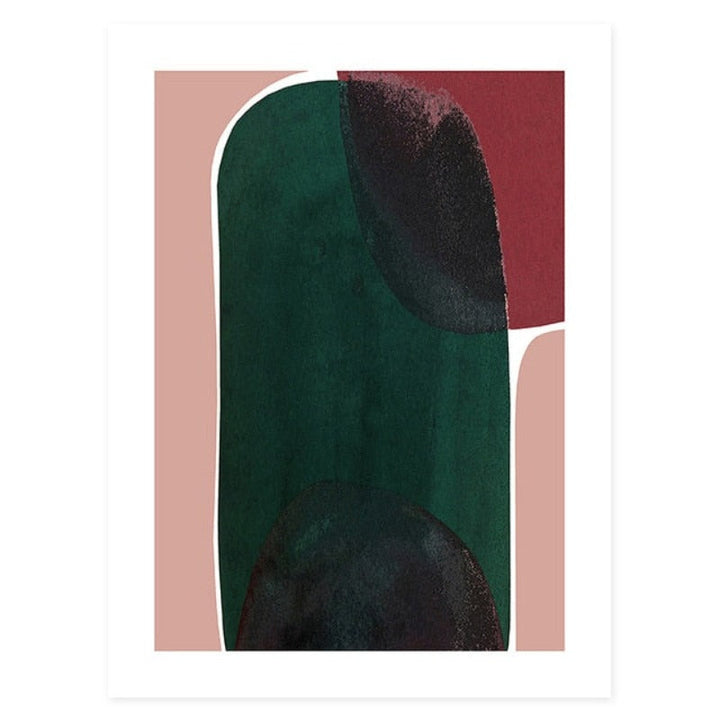 Blå Kunst abstrakt geometrisk trendy - Lerret Veggkunst Maleri | Skanto