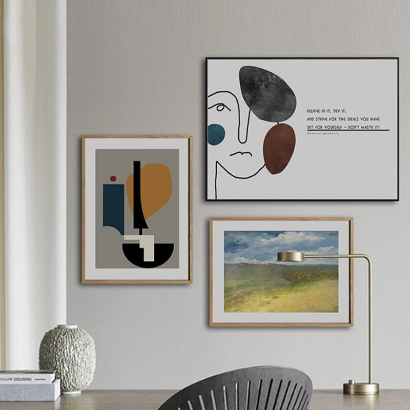 Geometrisk vintagefigur – lerretsbilde