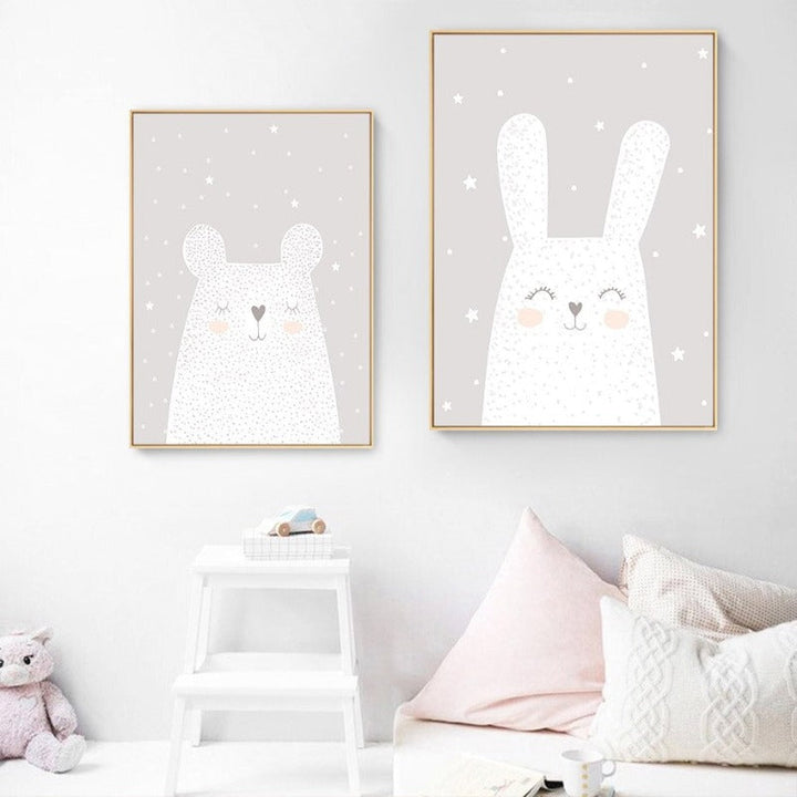 Dreaming Bunny - Lærred Veggkunst Målning