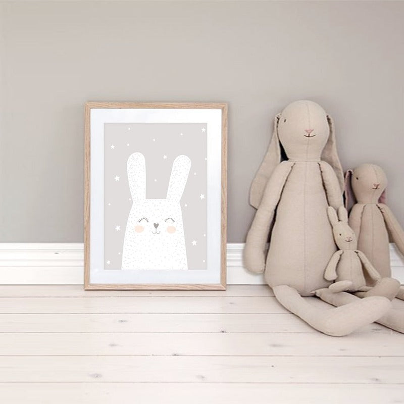 Dreaming Bunny - Lærred Veggkunst Målning
