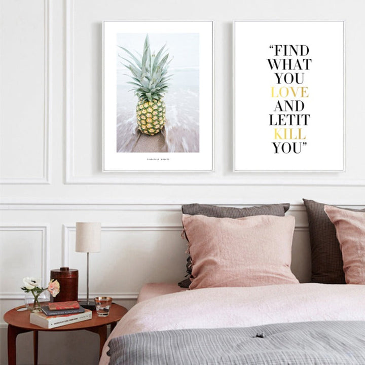 Pineapple Seascape - Lerret Veggkunst Maleri