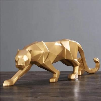 Skanto | PantheraGeo Geometrisk Skulptur | Moderne Panterfigur | Elegant Dekorasjon for Hjem & Kontor